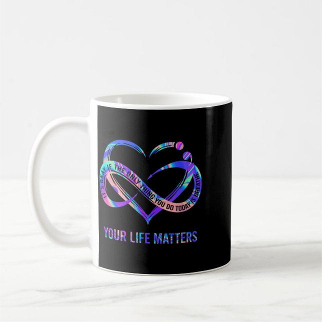 Psykisk hälsa medvetenhet illustration kaffemugg (Vänster)