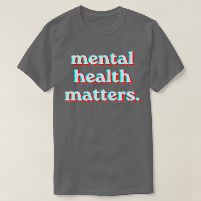 Psykisk hälsa - medvetenhet Röda blåa Stil 462 T Shirt (Design framsida)