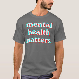 Psykisk hälsa - medvetenhet Röda blåa Stil 462 T Shirt