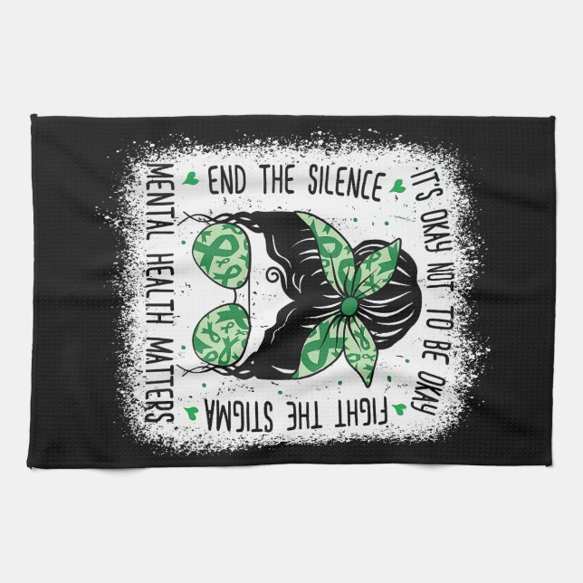 Psykisk hälsa - Mentalhälsofrågor - Bun Mental Hea Kökshandduk (Horisontell)