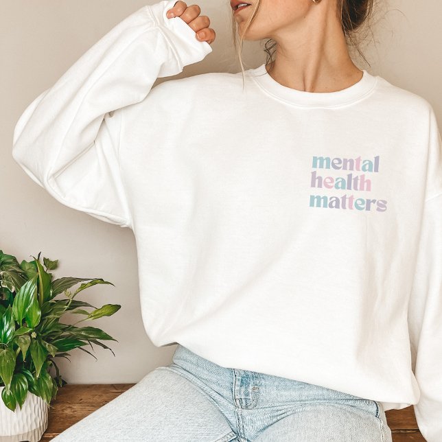 Psykisk hälsa | Offertblandad Fransk Grått T Shirt (Mental Health Matters Sweatshirt | Quote Mixed French Grey | Aesthetic Sweater)