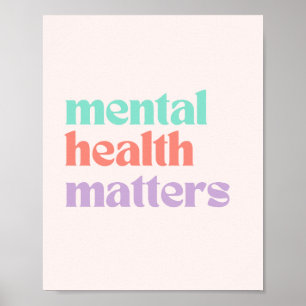 Psykisk hälsa Peach Candy för citattecken Poster