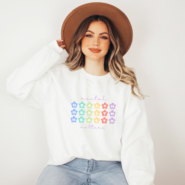 Psykisk hälsa | Peach Peach Candy T Shirt (Mental Health Matters Sweatshirt | Retro Flowers Peach Candy | Aesthetic Sweater)