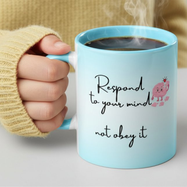 Psykisk Hälsa Positiv Citat Bekräftelser Kaffe Mugg (Mental Health reminder on a coffee mug)