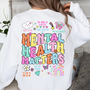 Psykisk hälsa - positiva vibes färgstarka t shirt