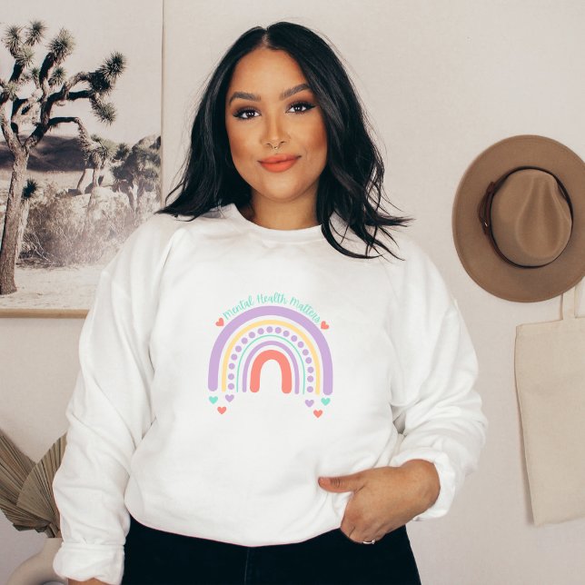 Psykisk hälsa | Rainbow Peach Candy T Shirt (Mental Health Matters Sweatshirt | Rainbow Peach Candy | Aesthetic Sweater)
