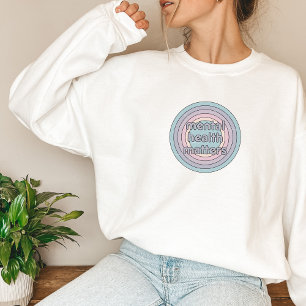 Psykisk hälsa Retro Circle Fransk Grått T Shirt