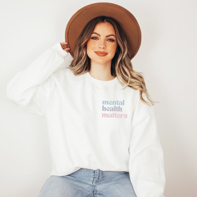 Psykisk hälsa | Retro-offertens Fransk Grått T Shirt (Mental Health Matters Sweatshirt | Retro Quote French Gray | Aesthetic Sweater)