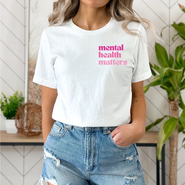 Psykisk hälsa: Retro Quote Barbiecore Rosa T Shirt (Mental Health Matters shirt | Retro Quote Barbiecore Pink | Aesthetic t-shirt)