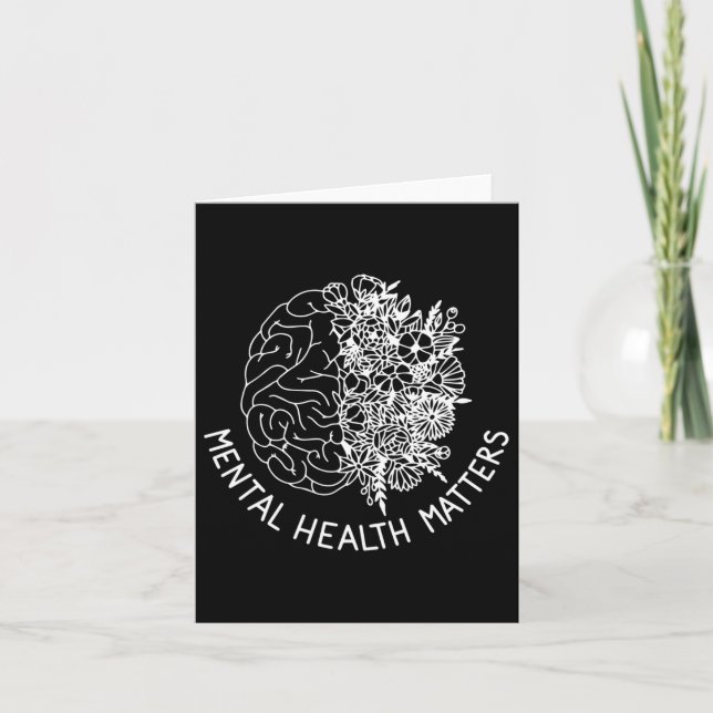 Psykisk hälsa S Human Brain Flowers Health Awarene Kort (Framsida)