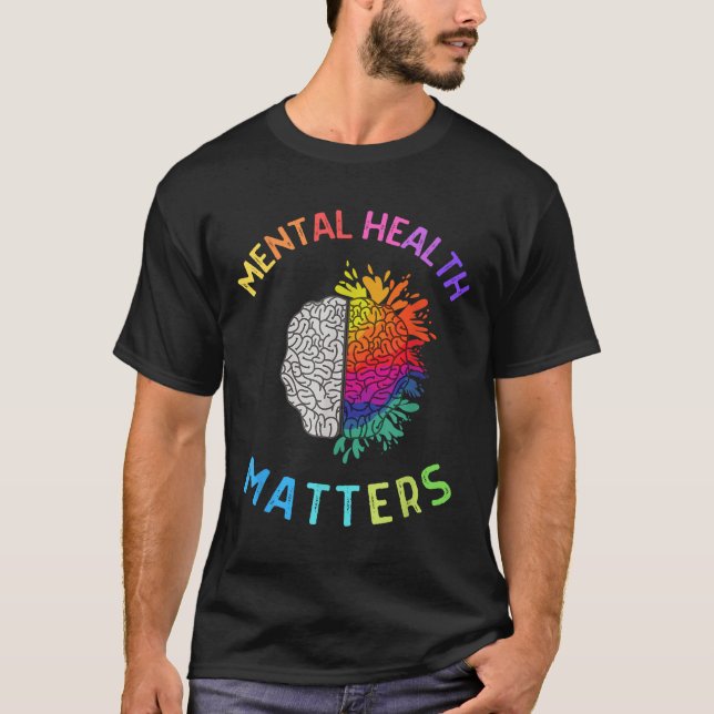 Psykisk hälsa S, medvetenhet om psykisk hälsa, hjä T Shirt (Framsida)