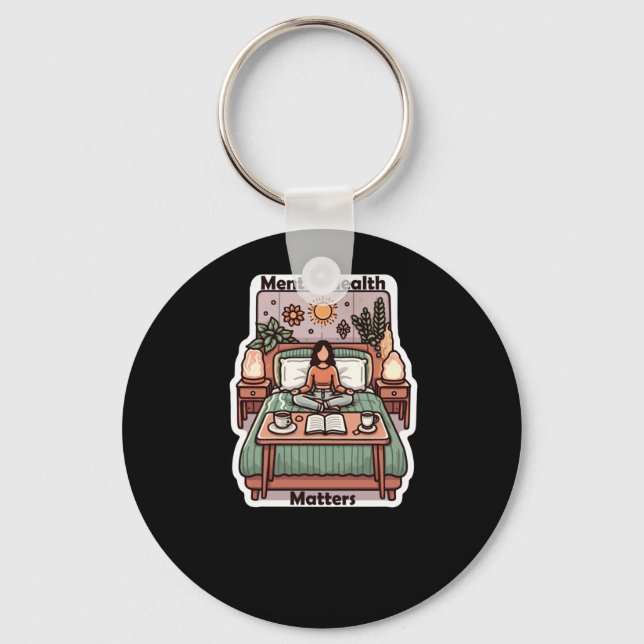 Psykisk hälsa S - Positiv bekräftelse Daglig medit Nyckelring (Framsida)