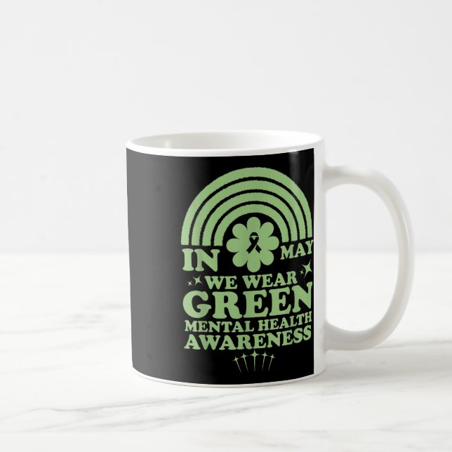 Psykisk hälsa S Vi bär grönt Medvetenhet om psykis Kaffemugg (Höger)