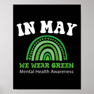 Psykisk hälsa S Vi Bära Grönt Mental Health Awaren Poster