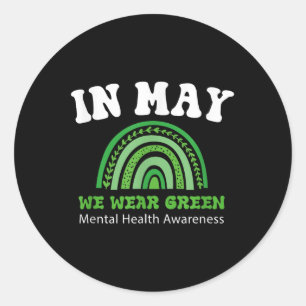 Psykisk hälsa S Vi Bära Grönt Mental Health Awaren Runt Klistermärke