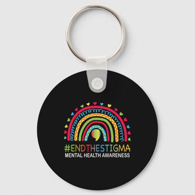Psykisk hälsa sätter stopp för tigma Rainbow Boho Nyckelring (Framsida)