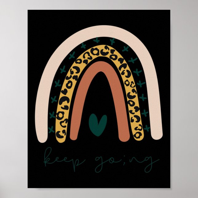 Psykisk hälsa semikolon Fortsätt Boho trendig klip Poster (Framsidan)