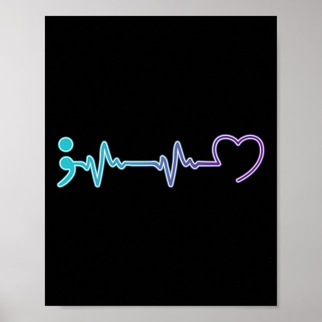 Psykisk hälsa Sjukdom Heartslag Självmordsförebygg Poster (Framsidan)