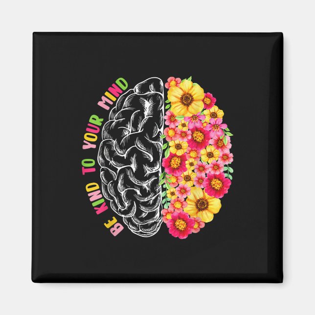 Psykisk hälsa Spread Awareness Mental Health Flowe Magnet (Framsidan)