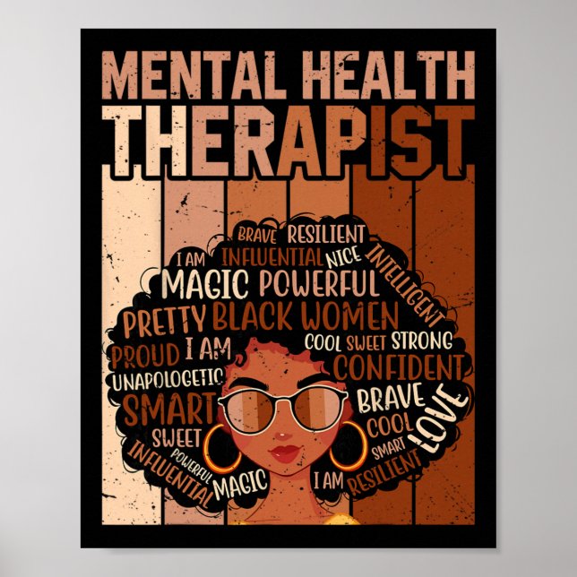 Psykisk Hälsa Terapet Afro Kvinnor Svarta Historik Poster (Framsidan)