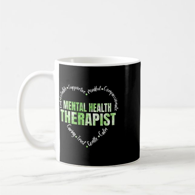 Psykisk Hälsa Terapeut Hjärta Ord  Kaffemugg (Vänster)