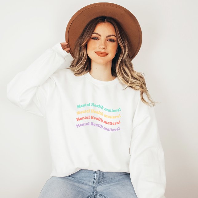 Psykisk hälsa | Vågigt Retro Peach Candy T Shirt (Mental Health Matters Sweatshirt | Wavy Retro Peach Candy | Aesthetic Sweater)