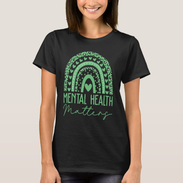 Psykisk hälsa Vi Bäror Grönt för psykisk  T Shirt (Framsida)