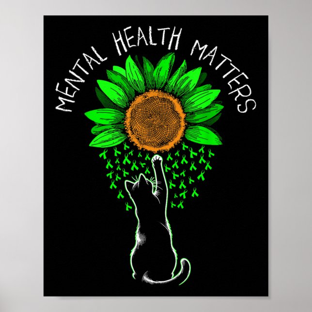 Psykisk hälso- och sjukvård Kattmedvetenhet Blunda Poster (Framsidan)