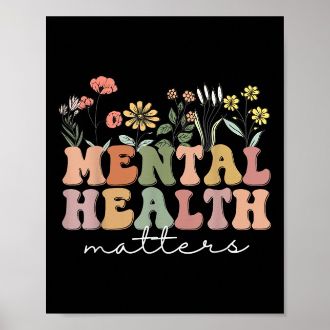 Psykisk hälso- och sjukvård - mänskligt hjärnmedve poster (Framsidan)