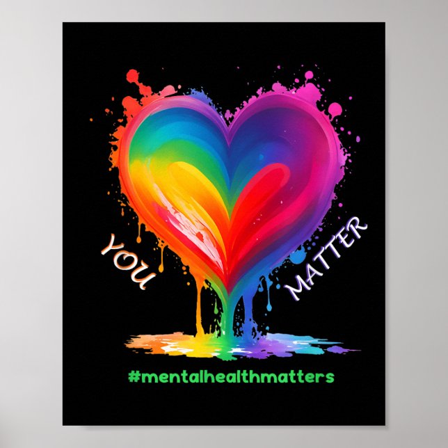 Psykisk hälso- och sjukvård - medvetandegörande må poster (Framsidan)