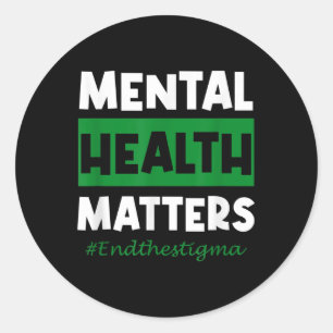 Psykisk hälso- och sjukvård Stigma Awareness _1 Runt Klistermärke