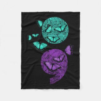 Psykisk hälso- och sjukvårdsmedvetenhet Semiolon B Fleecefilt