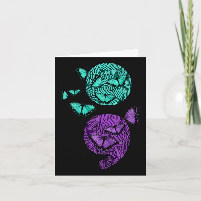 Psykisk hälso- och sjukvårdsmedvetenhet Semiolon B Kort (Framsida)