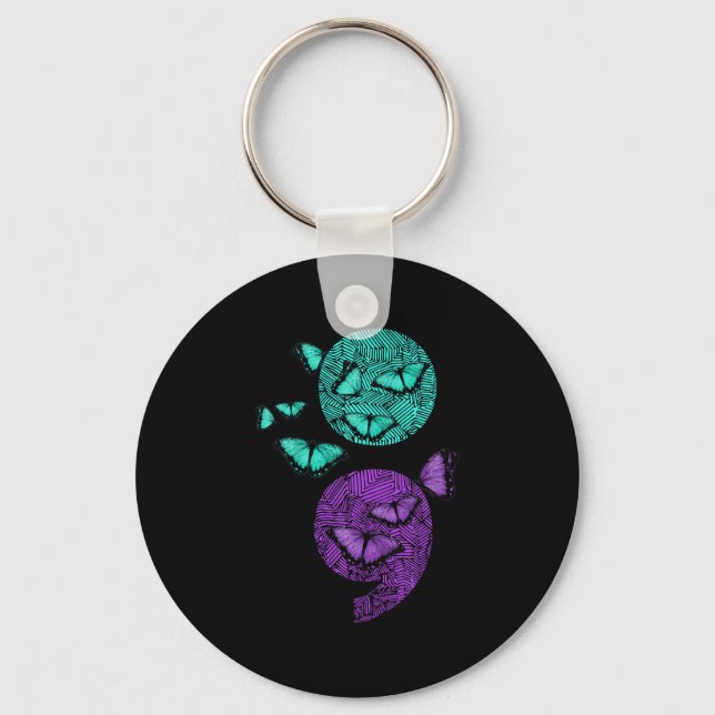 Psykisk hälso- och sjukvårdsmedvetenhet Semiolon B Nyckelring (Framsida)