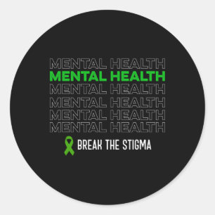 Psykisk hälsomedvetenhet bryter mot Stigma-bandet Runt Klistermärke
