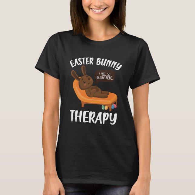 Psykisk hälsomedvetenhet Chocolate Bunny Funny Öst T Shirt (Framsida)