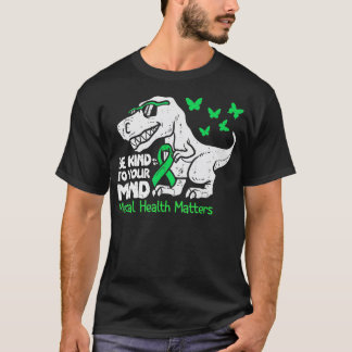 Psykisk hälsomedvetenhet Dino Funny Småbarn Boy Cl T Shirt