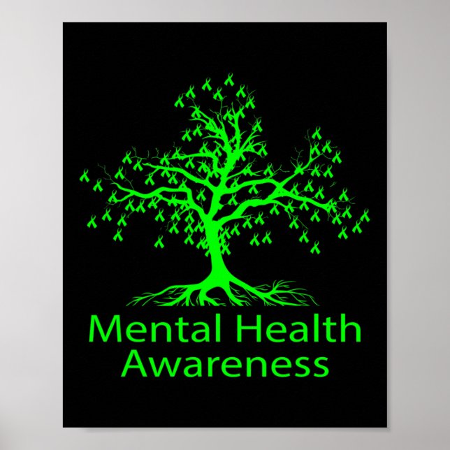 Psykisk hälsomedvetenhet Grönt Träd Psykisk hälsa  Poster (Framsidan)
