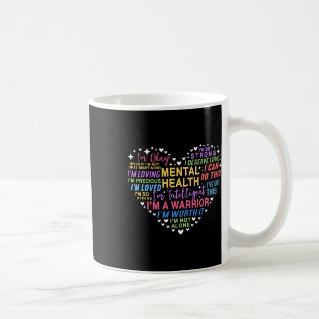 Psykisk hälsomedvetenhet hjärta kaffemugg (Höger)
