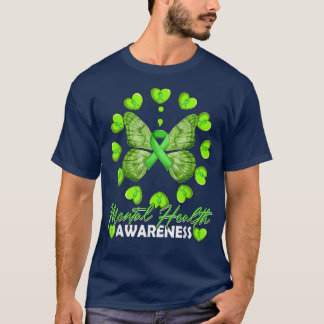 Psykisk hälsomedvetenhet Månadslampa Heart Kärlek  T Shirt