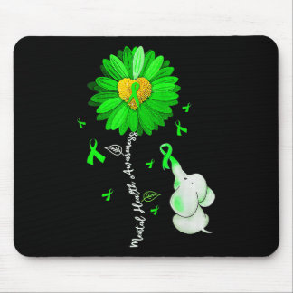 Psykisk hälsomedvetenhet Solros Grönt Ribbon Ele Musmatta