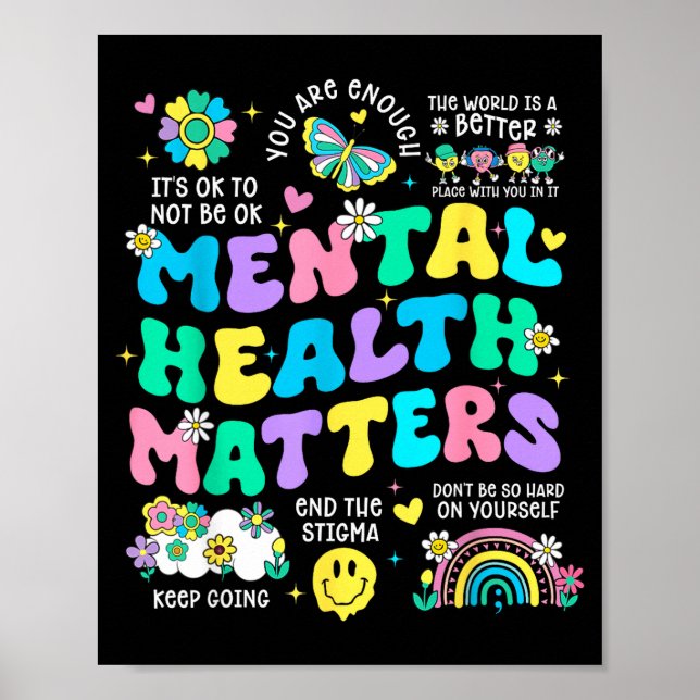 Psykisk hälsomedvetenhetsterapi mänsklig hjärna poster (Framsidan)