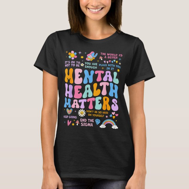 Psykisk hälsostödgrupp groovy män kvinnor barn  t shirt (Framsida)