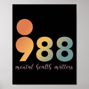 Psykisk hälsoterapi 988 Semikolonrådgivare Posi Poster