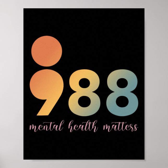 Psykisk hälsoterapi 988 Semikolonrådgivare Posi Poster (Framsidan)