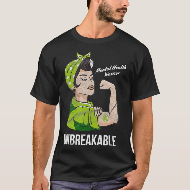 Psykisk hälsovådlig obrytbar medvetenhet Månad T Shirt (Framsida)
