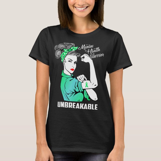 Psykisk hälsovådlig obrytbar medvetenhet Månad T Shirt (Framsida)