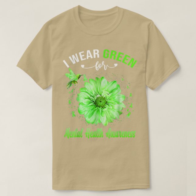 Psykisk hälsovård - Bära Rosa Hummingbird Rib T Shirt (Design framsida)