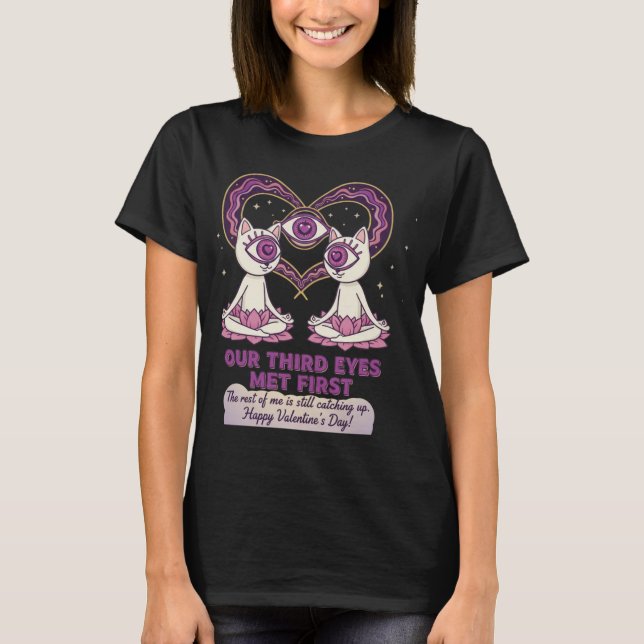 Psykisk kontakt Alla hjärtans dag T Shirt (Framsida)