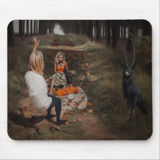Psykisk läsare Medium Witchy Mörk Occult AI Art Musmatta